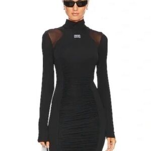 Versace Jeans Collection Elegant Black Draped Dress